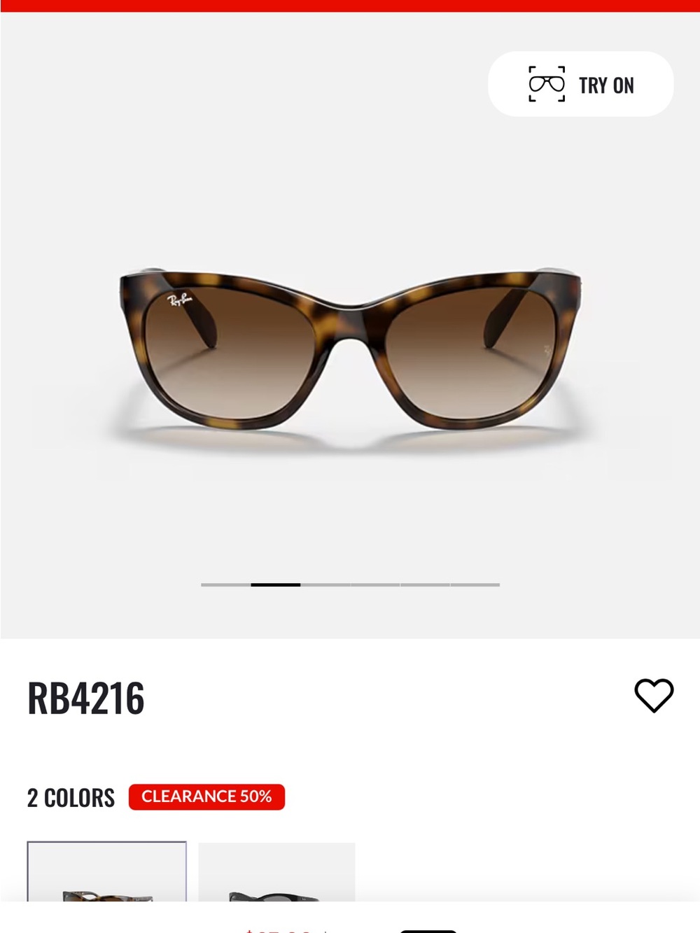 Ray-Ban Women’s Tortoiseshell Cat-Eye Sunglasses - Brown Gradient Lenses - Picture 12 of 15